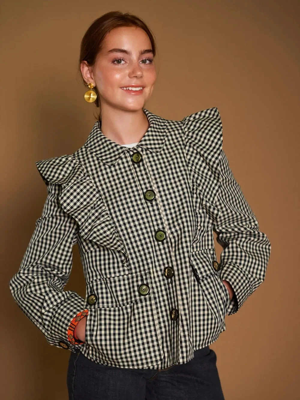 Maison Common Gingham Outdoor Jack with Ruffles Size S / 36